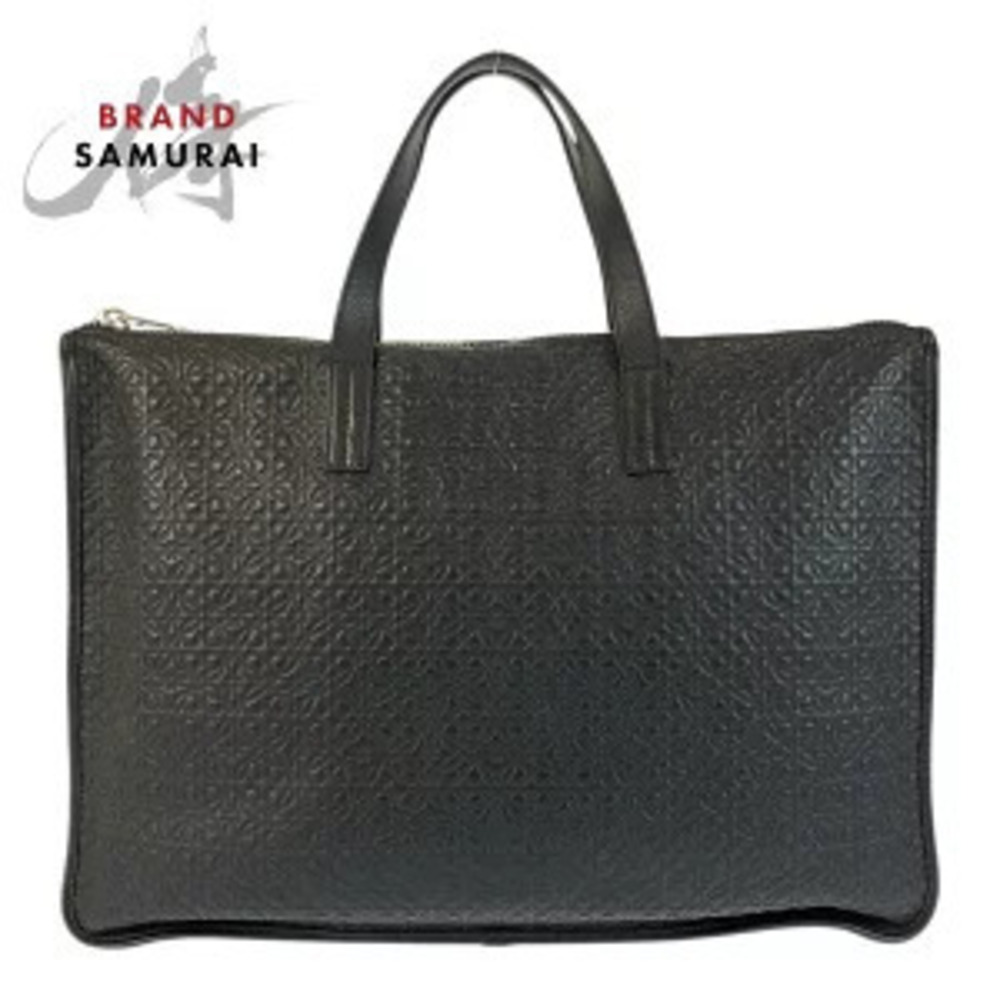 Loewe Repeat Anagram black leather business bag Briefcase